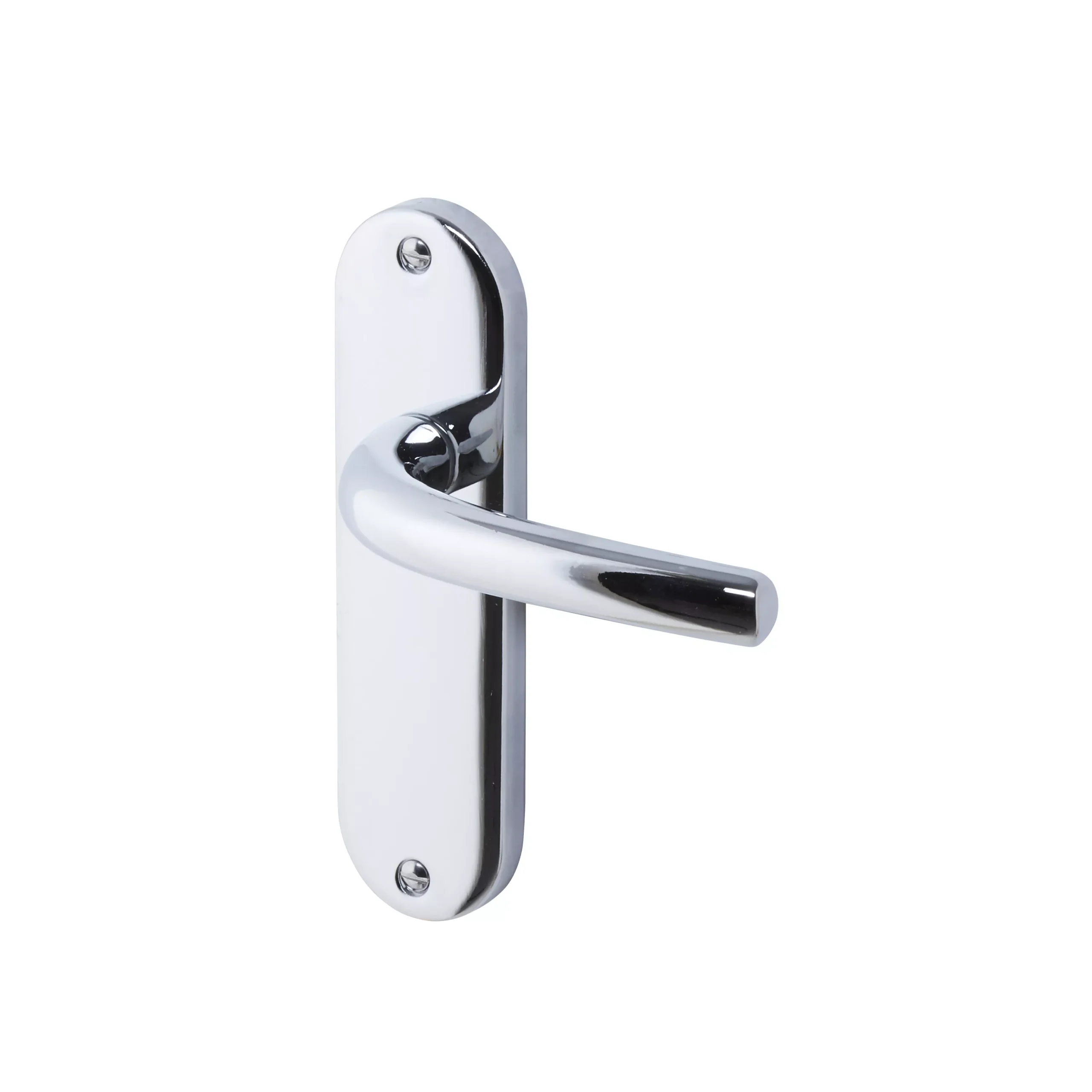 Colours Soure Polished Chrome Effect Aluminium Straight Latch Door Handle (L)125mm 1 Colours Soure Polished Chrome Effect Aluminium Straight Latch Door Handle (L)125mm