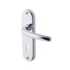 Colours Soure Polished Chrome Effect Aluminium Straight Lock Door Handle (L)125mm