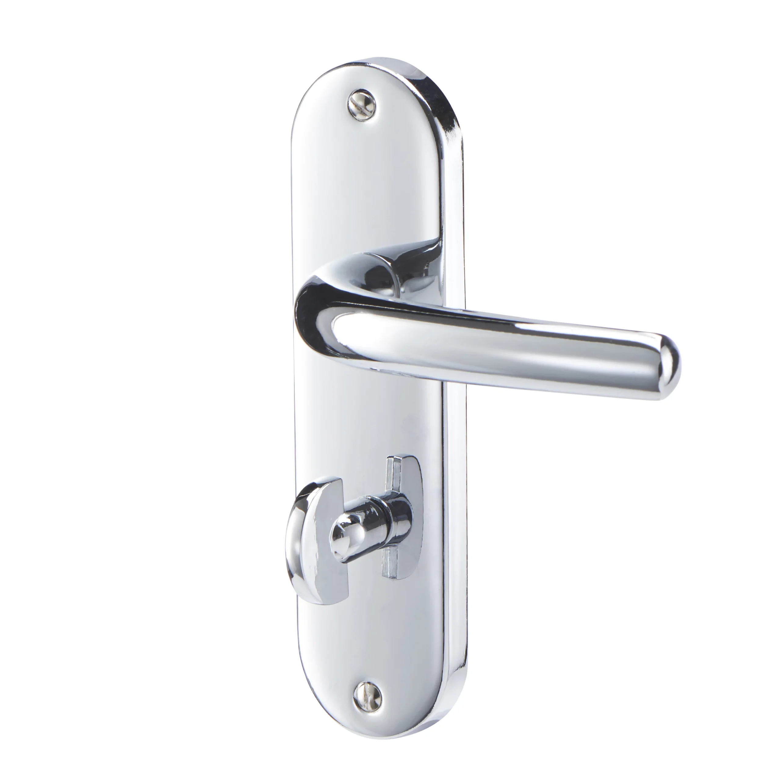Colours Soure Polished Chrome Effect Aluminium Straight WC Door Handle (L)125mm 1 Colours Soure Polished Chrome Effect Aluminium Straight WC Door Handle (L)125mm
