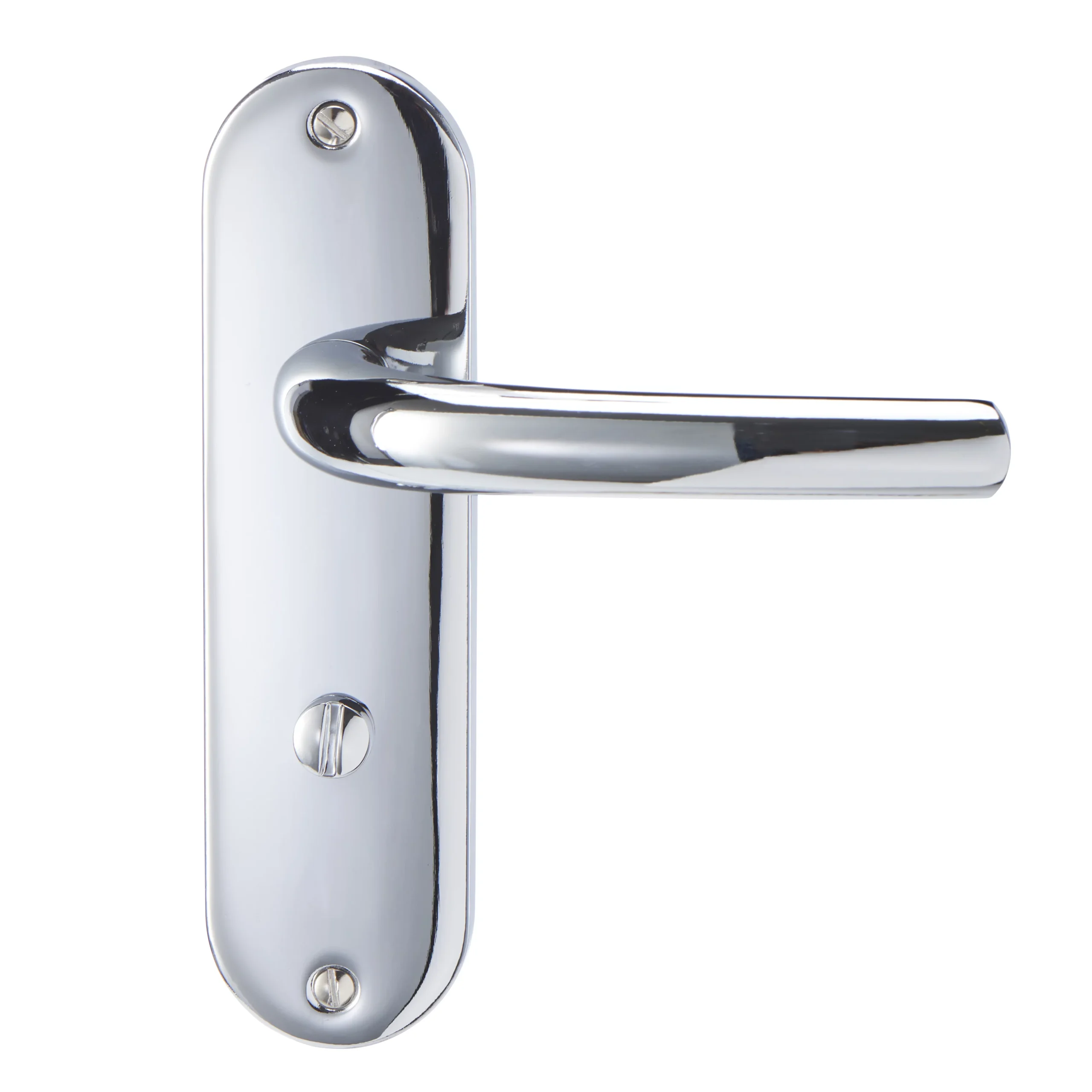 Colours Soure Polished Chrome Effect Aluminium Straight WC Door Handle (L)125mm 2 Colours Soure Polished Chrome Effect Aluminium Straight WC Door Handle (L)125mm - Image 2