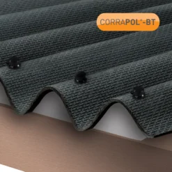 Corrapol Black Bitumen Corrugated Roofing Sheet (L)2m (W)930mm (T)2mm -Master Yale Shop corrapol black bitumen corrugated roofing sheet l 2m w 930mm t 2mm5060521031094 01i bq