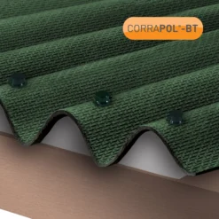 Corrapol Green Bitumen Corrugated Roofing Sheet (L)2m (W)930mm (T)2mm -Master Yale Shop corrapol green bitumen corrugated roofing sheet l 2m w 930mm t 2mm5060521031100 01i bq