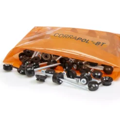 Corrapol PZ Button Black Rubber & Steel Roofing Screw (Dia)5.5mm (L)60mm, Pack Of 50