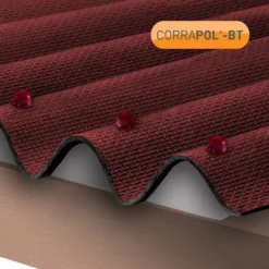 Corrapol Red Bitumen Corrugated Roofing Sheet (L)2m (W)930mm (T)2mm -Master Yale Shop corrapol red bitumen corrugated roofing sheet l 2m w 930mm t 2mm5060521031117 01i bq