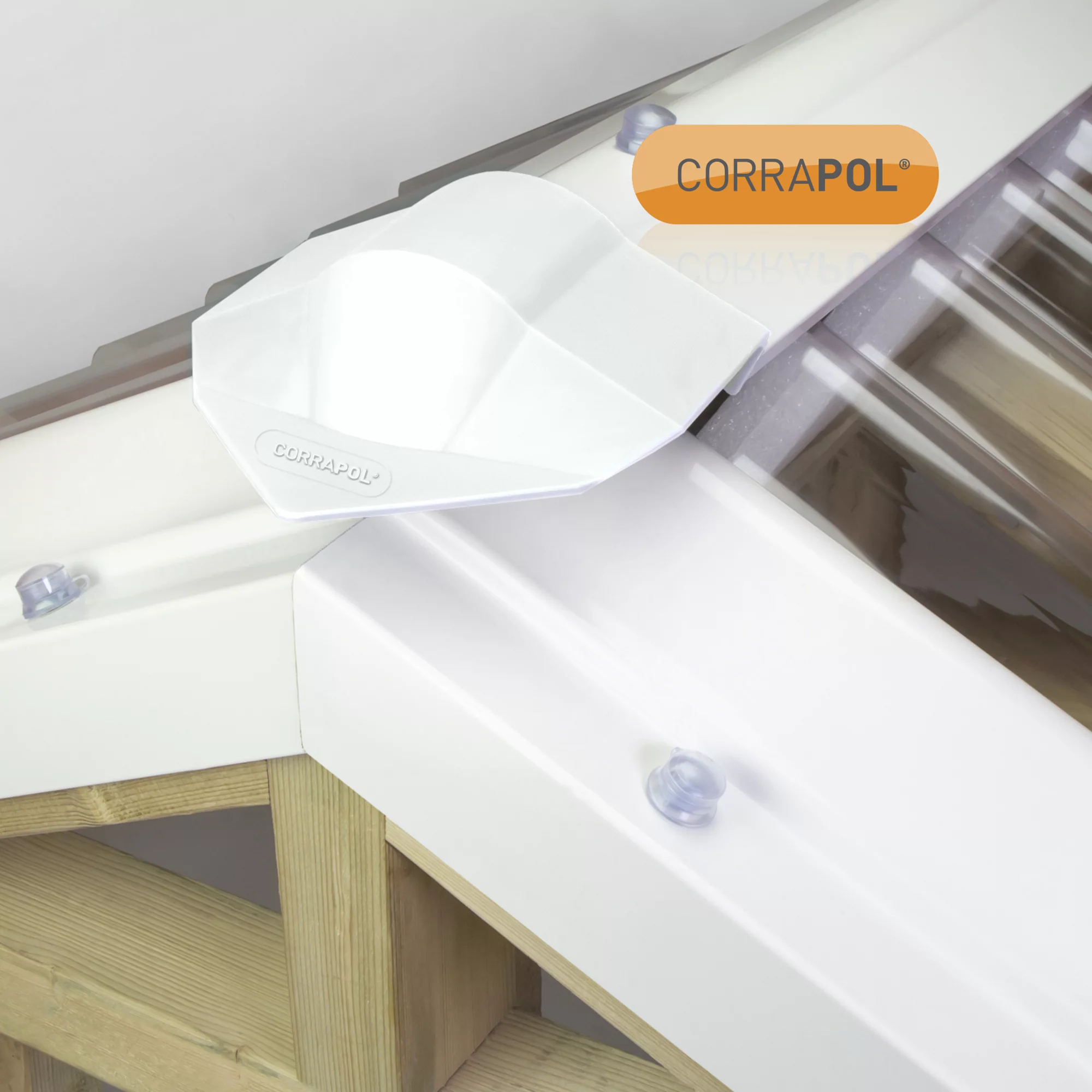 Corrapol White Aluminium Ridge Piece (L)2mm (W)145mm 5 Corrapol White Aluminium Ridge Piece (L)2mm (W)145mm - Image 5