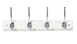 Cream 4 Hook Rail, (L)458mm (H)15mm