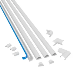D-Line White Half-round Trunking Length,(W)20mm (L)1m (H)10mm, Pack Of 4 -Master Yale Shop d line white half round trunking length w 20mm l 1m h 10mm pack of 45056335600250 01c BQ scaled
