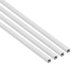 D-Line White Rectangular Trunking Length,(W)10mm (L)2m (H)8mm, Pack Of 4