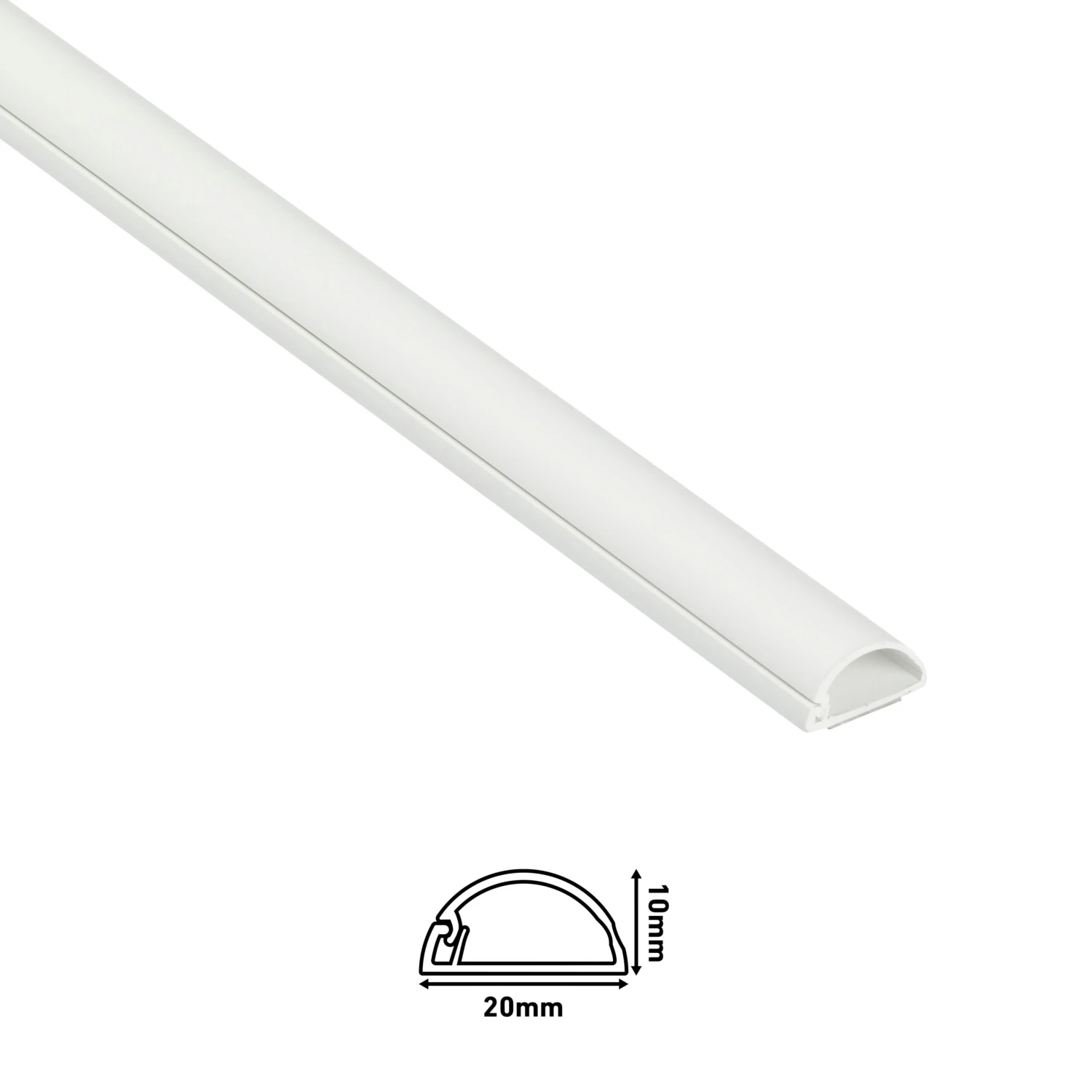 D-Line White Semi-circle Decorative Trunking,(W)20mm (L)2m (H)10mm, Pack Of 4 5 D-Line White Semi-circle Decorative Trunking,(W)20mm (L)2m (H)10mm, Pack Of 4 - Image 5