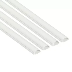 D-Line White Semi-circle Decorative Trunking,(W)20mm (L)2m (H)10mm, Pack Of 4