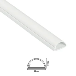 D-Line White Semi-circle Decorative Trunking,(W)30mm (L)2m (H)15mm, Pack Of 4 -Master Yale Shop d line white semi circle decorative trunking w 30mm l 2m h 15mm pack of 45056335602728 01t bq