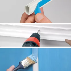 D-Line White Semi-circle Decorative Trunking,(W)30mm (L)2m (H)15mm, Pack Of 4 -Master Yale Shop d line white semi circle decorative trunking w 30mm l 2m h 15mm pack of 45056335602728 03i bq