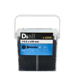 Diall Fine Metal & Wood Plasterboard Screw (Dia)3.5mm (L)40mm, Pack Of 1000