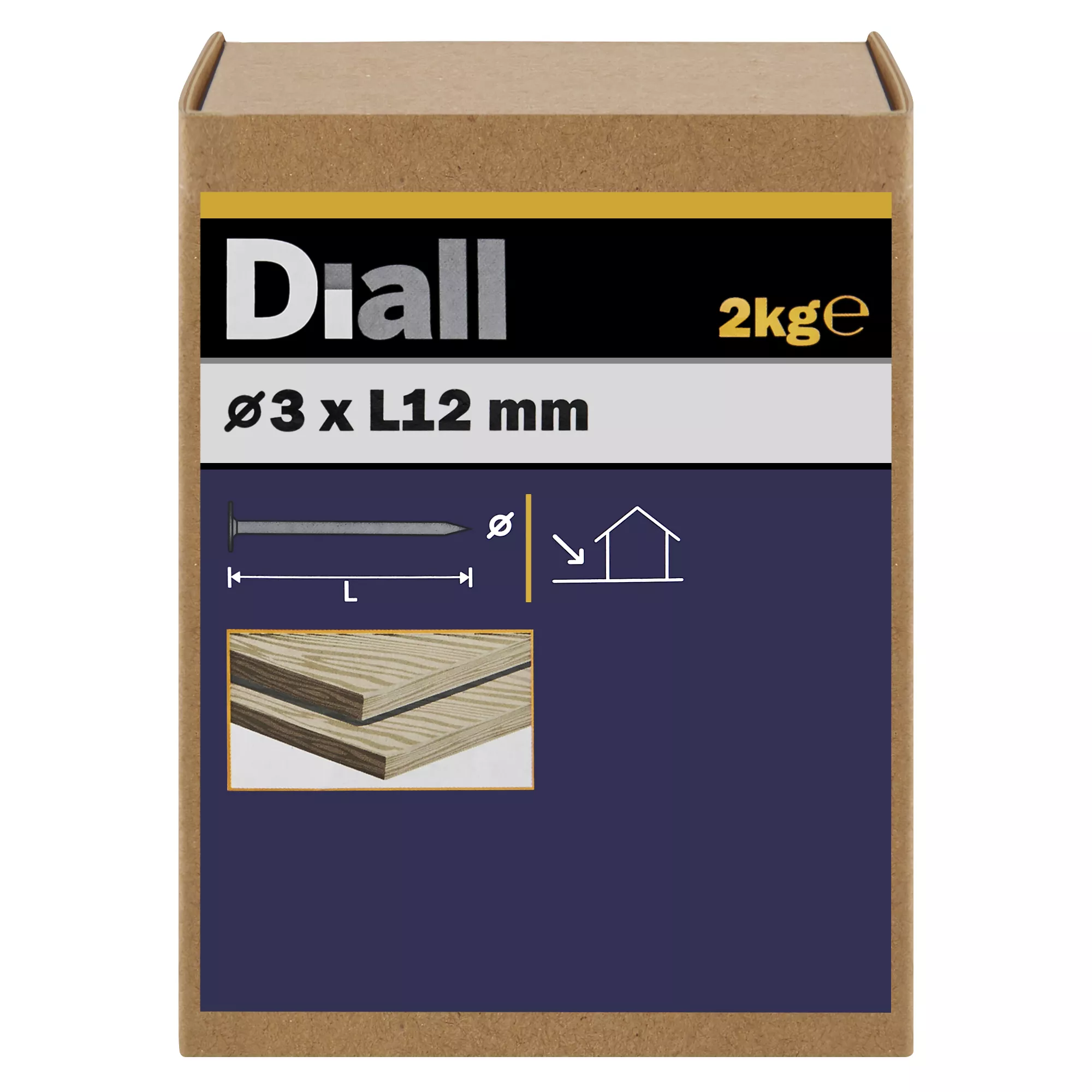 Diall Galvanised Clout Nail (L)12mm (Dia)3mm 2kg 1 Diall Galvanised Clout Nail (L)12mm (Dia)3mm 2kg