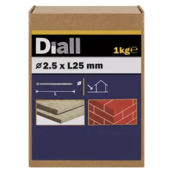 Diall Galvanised Masonry Nail (L)25mm (Dia)2.5mm 1kg