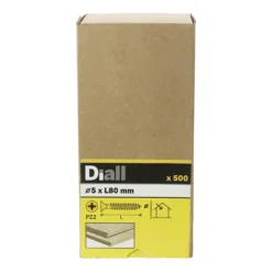Diall Yellow-passivated Carbon Steel Decking Screw (Dia)5mm (L)80mm, Pack Of 500