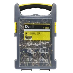 Diall Yellow-passivated Carbon Steel Screws Trade Case, Set Of 1200