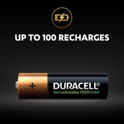 Duracell Rechargeable AA Battery, Pack Of 4 -Master Yale Shop duracell rechargeable aa battery pack of 45000394039247 12t bq