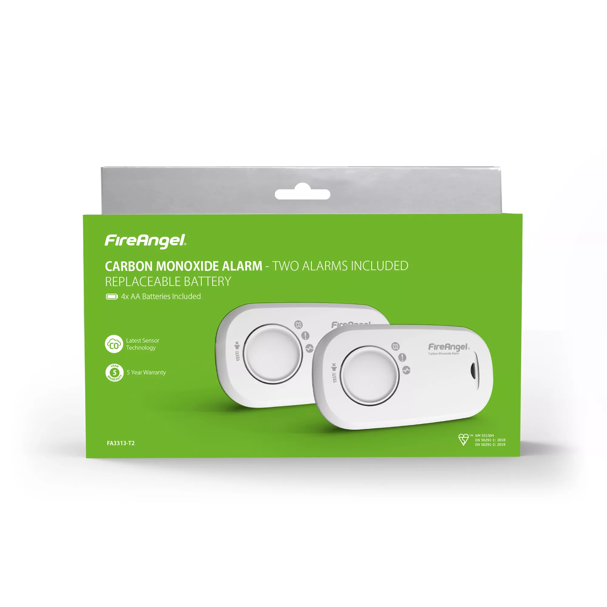 FireAngel FA3313-T2 Carbon Monoxide Alarm With Replaceable Battery, Pack Of 2 4 FireAngel FA3313-T2 Carbon Monoxide Alarm With Replaceable Battery, Pack Of 2 - Image 4