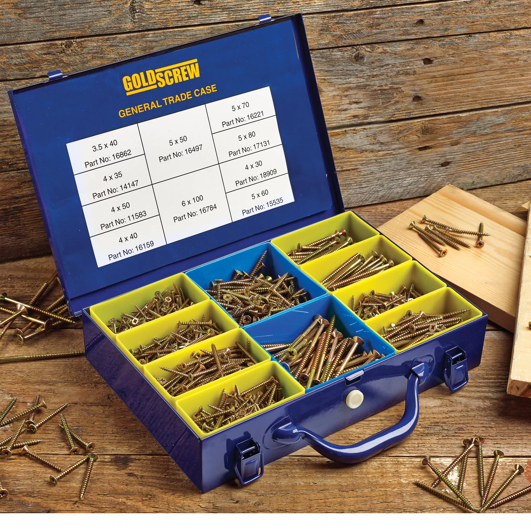 Goldscrew General PZ Flat Countersunk Carbon Steel Trade Case, Pack Of 1400 7 Goldscrew General PZ Flat Countersunk Carbon Steel Trade Case, Pack Of 1400 - Image 7