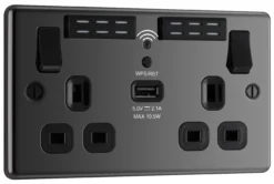 GoodHome Black Nickel 13A Switched Double WiFi Extender Socket With USB -Master Yale Shop goodhome black nickel 13a switched double wifi extender socket with usb5059340136158 03c scaled
