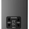 GoodHome Black Nickel Double Screwless Shaver Socket
