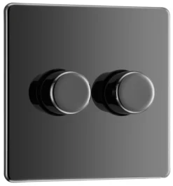 GoodHome Black Nickel Flat Profile Double 2 Way 400W Screwless Dimmer Switch -Master Yale Shop goodhome black nickel flat profile double 2 way 400w screwless dimmer switch5059340133843 03c scaled