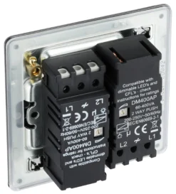 GoodHome Black Nickel Flat Profile Double 2 Way 400W Screwless Dimmer Switch -Master Yale Shop goodhome black nickel flat profile double 2 way 400w screwless dimmer switch5059340133843 21c scaled