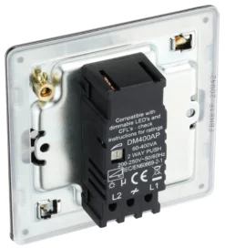 GoodHome Black Nickel Flat Profile Single 2 Way 400W Screwless Dimmer Switch -Master Yale Shop goodhome black nickel flat profile single 2 way 400w screwless dimmer switch5059340133805 21c scaled