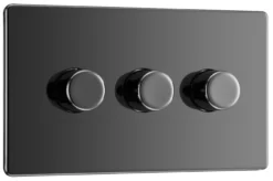 GoodHome Black Nickel Flat Profile Triple 2 Way 400W Screwless Dimmer Switch -Master Yale Shop goodhome black nickel flat profile triple 2 way 400w screwless dimmer switch5059340133881 03c scaled