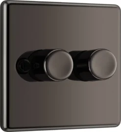 GoodHome Black Nickel Raised Rounded Profile Double 2 Way 400W Dimmer Switch -Master Yale Shop goodhome black nickel raised rounded profile double 2 way 400w dimmer switch5059340135373 03c scaled