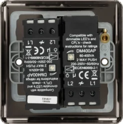 GoodHome Black Nickel Raised Rounded Profile Double 2 Way 400W Dimmer Switch -Master Yale Shop goodhome black nickel raised rounded profile double 2 way 400w dimmer switch5059340135373 04c scaled