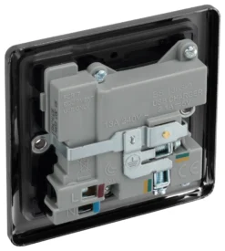 GoodHome Black Nickel Single 13A Switched Socket With USB X2 & Black Inserts -Master Yale Shop goodhome black nickel single 13a switched socket with usb x2 black inserts5059340135533 21c scaled