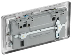 GoodHome Brushed Steel 13A Raised Rounded Switched Double WiFi Extender Socket With USB -Master Yale Shop goodhome brushed steel 13a raised rounded switched double wifi extender socket with usb5059340136066 21c scaled