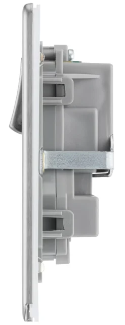 GoodHome Brushed Steel Double 13A Socket & Grey Inserts, Pack Of 5 -Master Yale Shop goodhome brushed steel double 13a socket grey inserts pack of 55059340132334 05c scaled