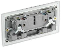 GoodHome Brushed Steel Double 13A Socket & Grey Inserts, Pack Of 5 -Master Yale Shop goodhome brushed steel double 13a socket grey inserts pack of 55059340132334 21c scaled