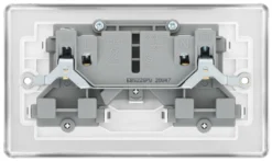 GoodHome Brushed Steel Double 13A Switched Socket & White Inserts, Pack Of 5 -Master Yale Shop goodhome brushed steel double 13a switched socket white inserts pack of 55059340132921 05c bq scaled