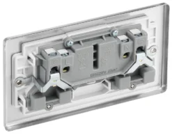 GoodHome Brushed Steel Double 13A Switched Socket & White Inserts, Pack Of 5 -Master Yale Shop goodhome brushed steel double 13a switched socket white inserts pack of 55059340132921 06c bq scaled