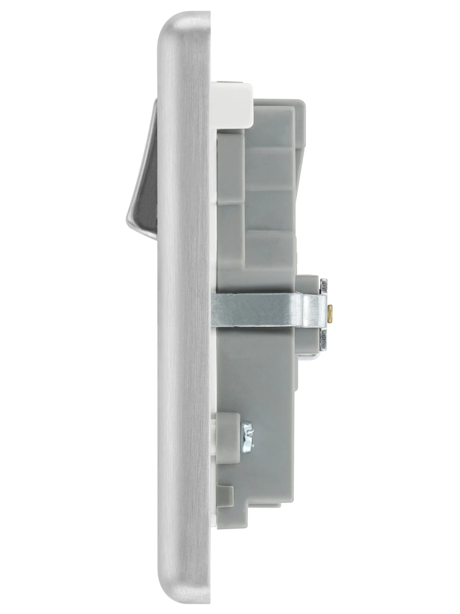 GoodHome Brushed Steel Double 13A Switched Socket With USB X2 4.2A & White Inserts 5 GoodHome Brushed Steel Double 13A Switched Socket With USB X2 4.2A & White Inserts - Image 5