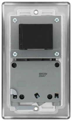 GoodHome Brushed Steel Double Screwed Shaver Socket -Master Yale Shop goodhome brushed steel double screwed shaver socket5059340132518 04c scaled