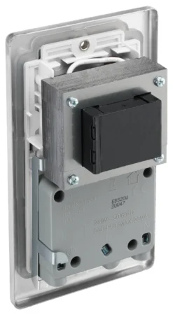 GoodHome Brushed Steel Double Screwed Shaver Socket -Master Yale Shop goodhome brushed steel double screwed shaver socket5059340132518 21c scaled