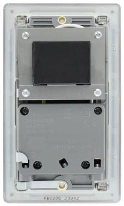 GoodHome Brushed Steel Double Screwless Shaver Socket -Master Yale Shop goodhome brushed steel double screwless shaver socket5059340132211 04c scaled