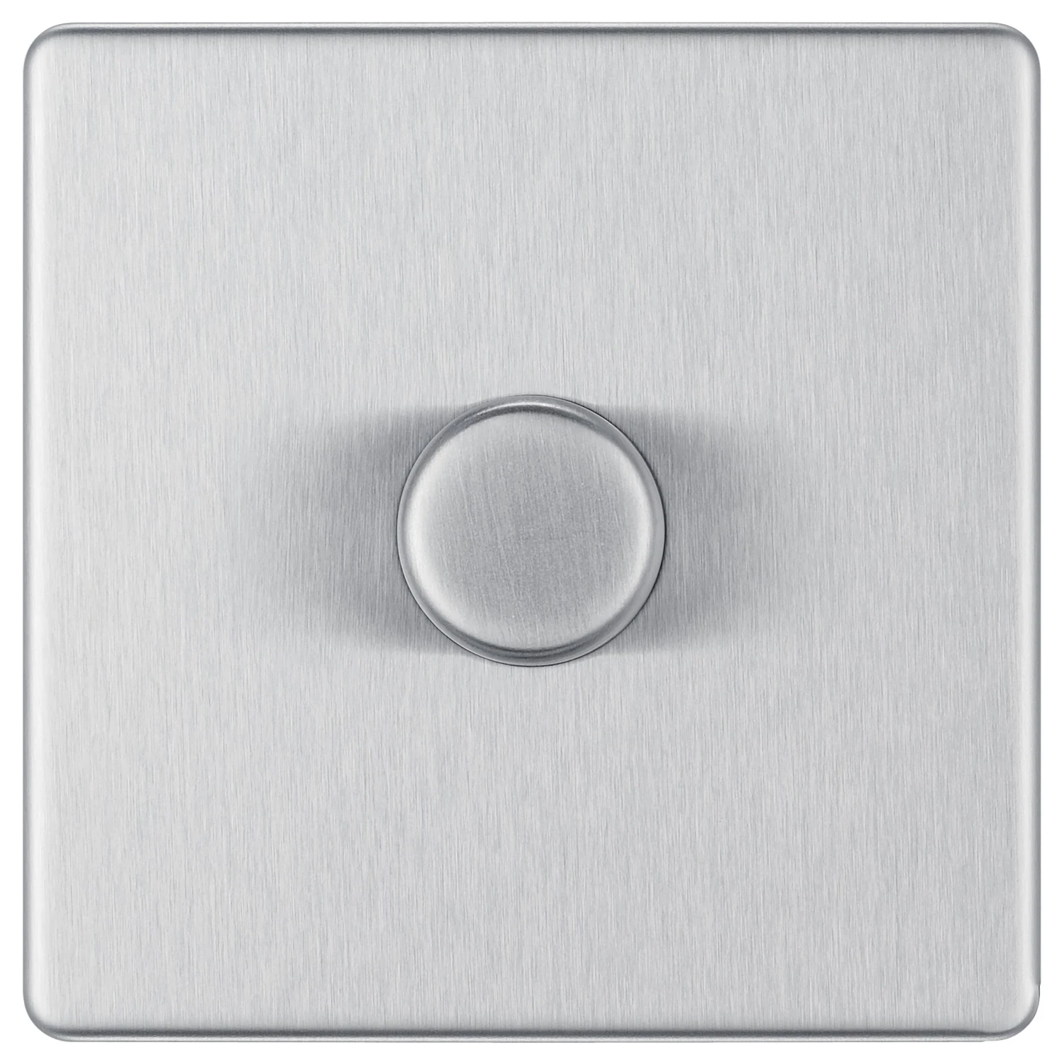 GoodHome Brushed Steel Flat Profile Single 2 Way 400W Screwless Dimmer Switch 2 GoodHome Brushed Steel Flat Profile Single 2 Way 400W Screwless Dimmer Switch - Image 2
