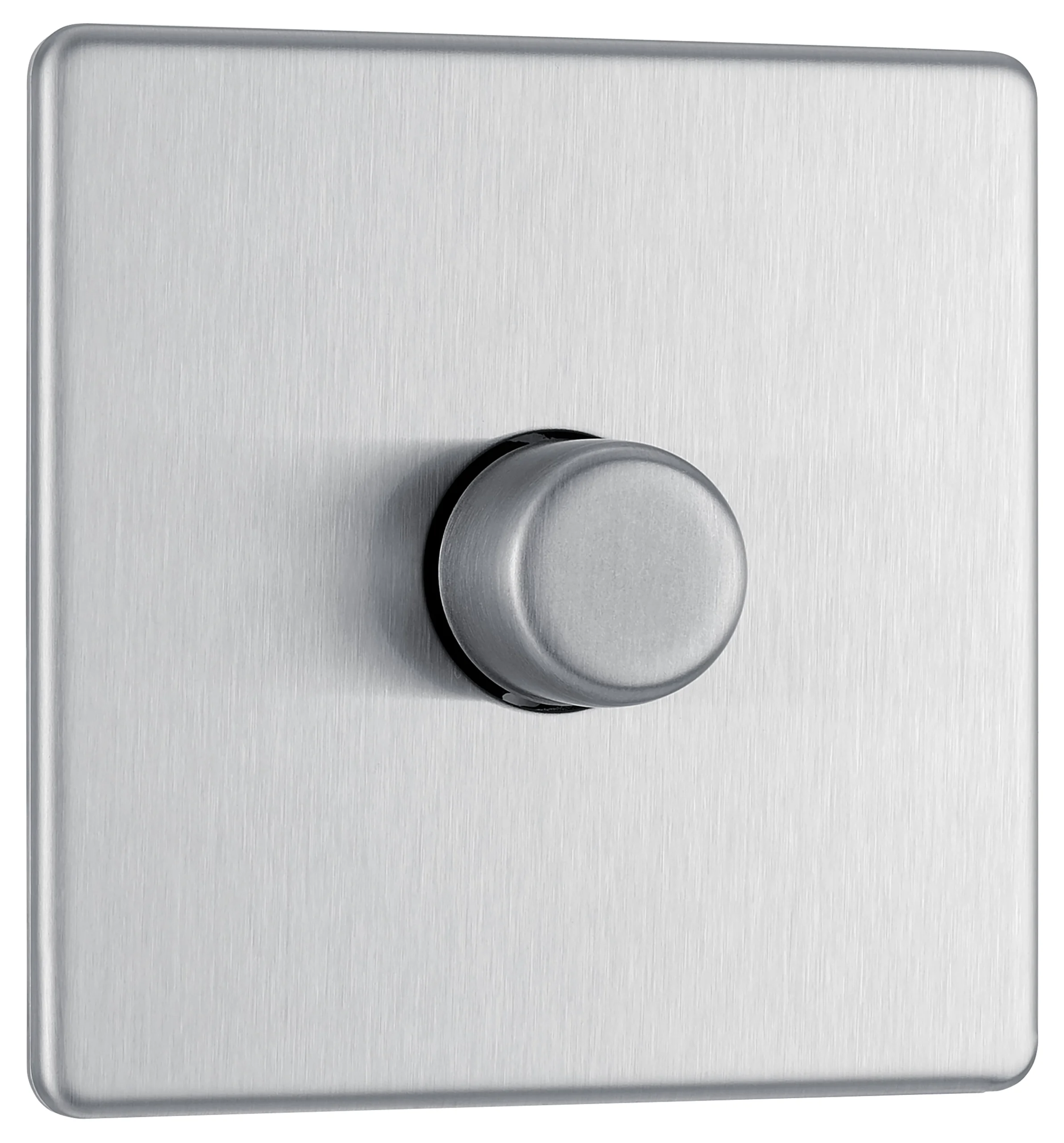 GoodHome Brushed Steel Flat Profile Single 2 Way 400W Screwless Dimmer Switch 3 GoodHome Brushed Steel Flat Profile Single 2 Way 400W Screwless Dimmer Switch - Image 3