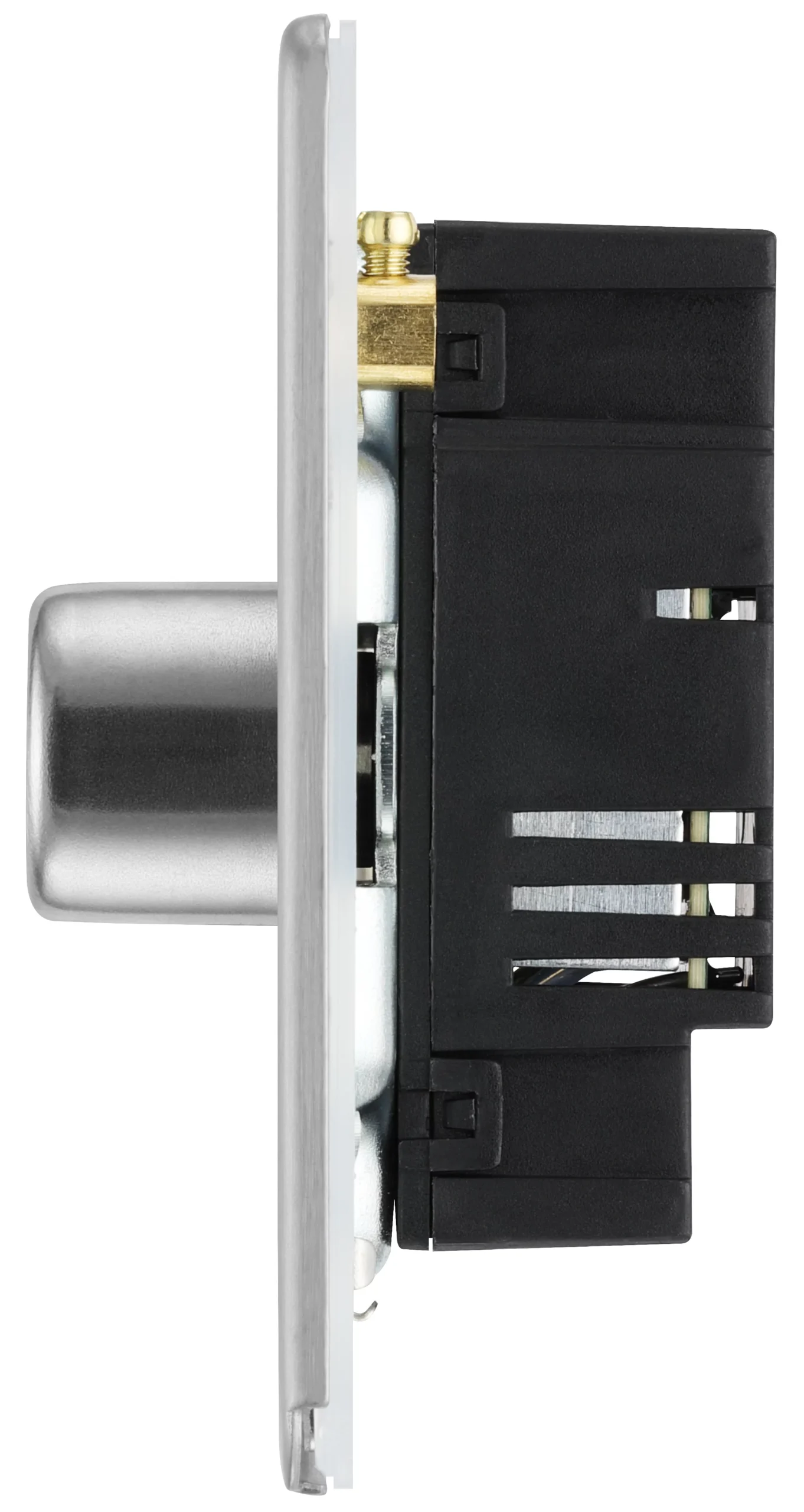 GoodHome Brushed Steel Flat Profile Single 2 Way 400W Screwless Dimmer Switch 5 GoodHome Brushed Steel Flat Profile Single 2 Way 400W Screwless Dimmer Switch - Image 5