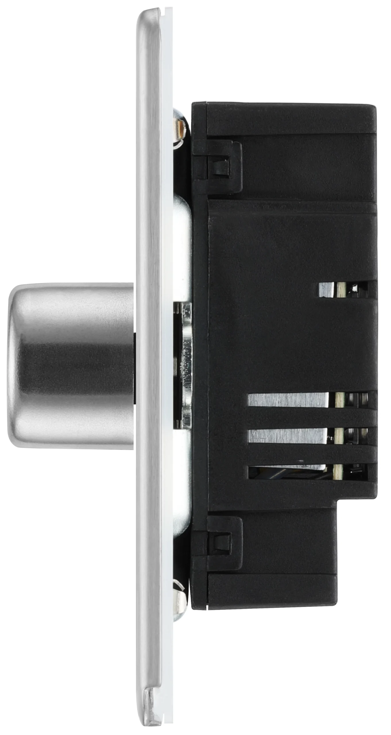 GoodHome Brushed Steel Flat Profile Triple 2 Way 400W Screwless Dimmer Switch 5 GoodHome Brushed Steel Flat Profile Triple 2 Way 400W Screwless Dimmer Switch - Image 5