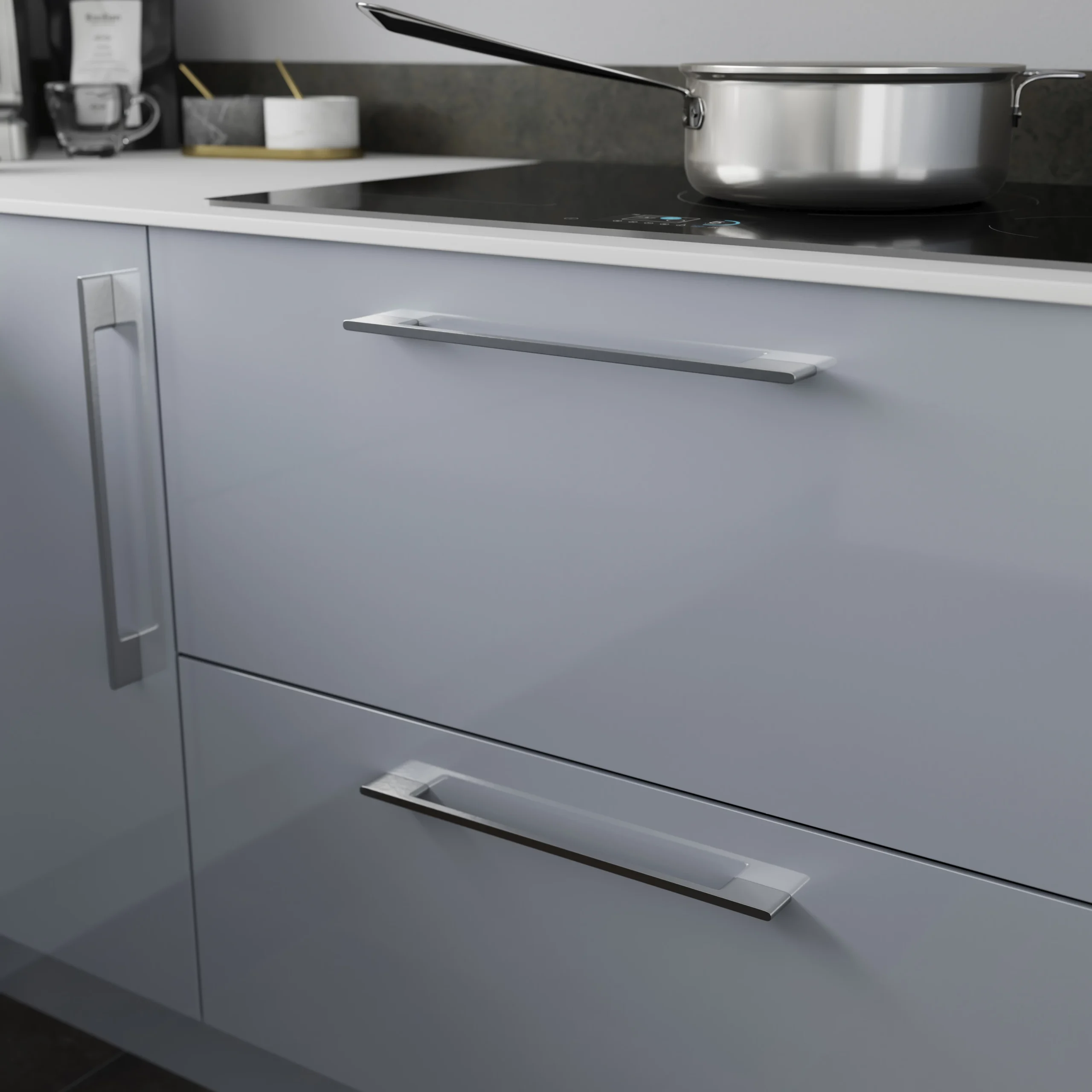 GoodHome Cacao Chrome Effect Kitchen Cabinets Pull Handle (L)352mm 5 GoodHome Cacao Chrome Effect Kitchen Cabinets Pull Handle (L)352mm - Image 5