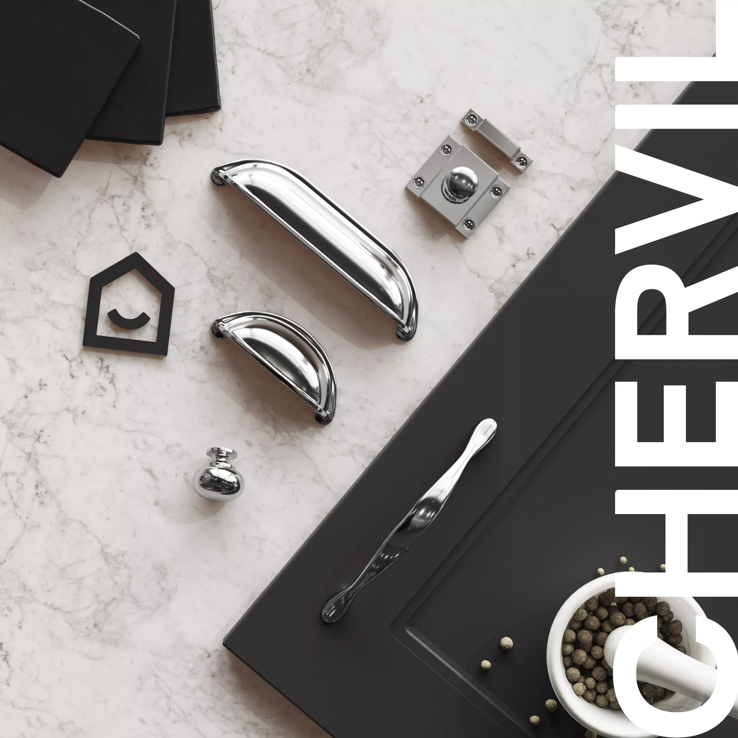 GoodHome Chervil Chrome Effect Kitchen Cabinet Latch Pack Of 2 (L)52mm (H)50mm 6 GoodHome Chervil Chrome Effect Kitchen Cabinet Latch Pack Of 2 (L)52mm (H)50mm - Image 6