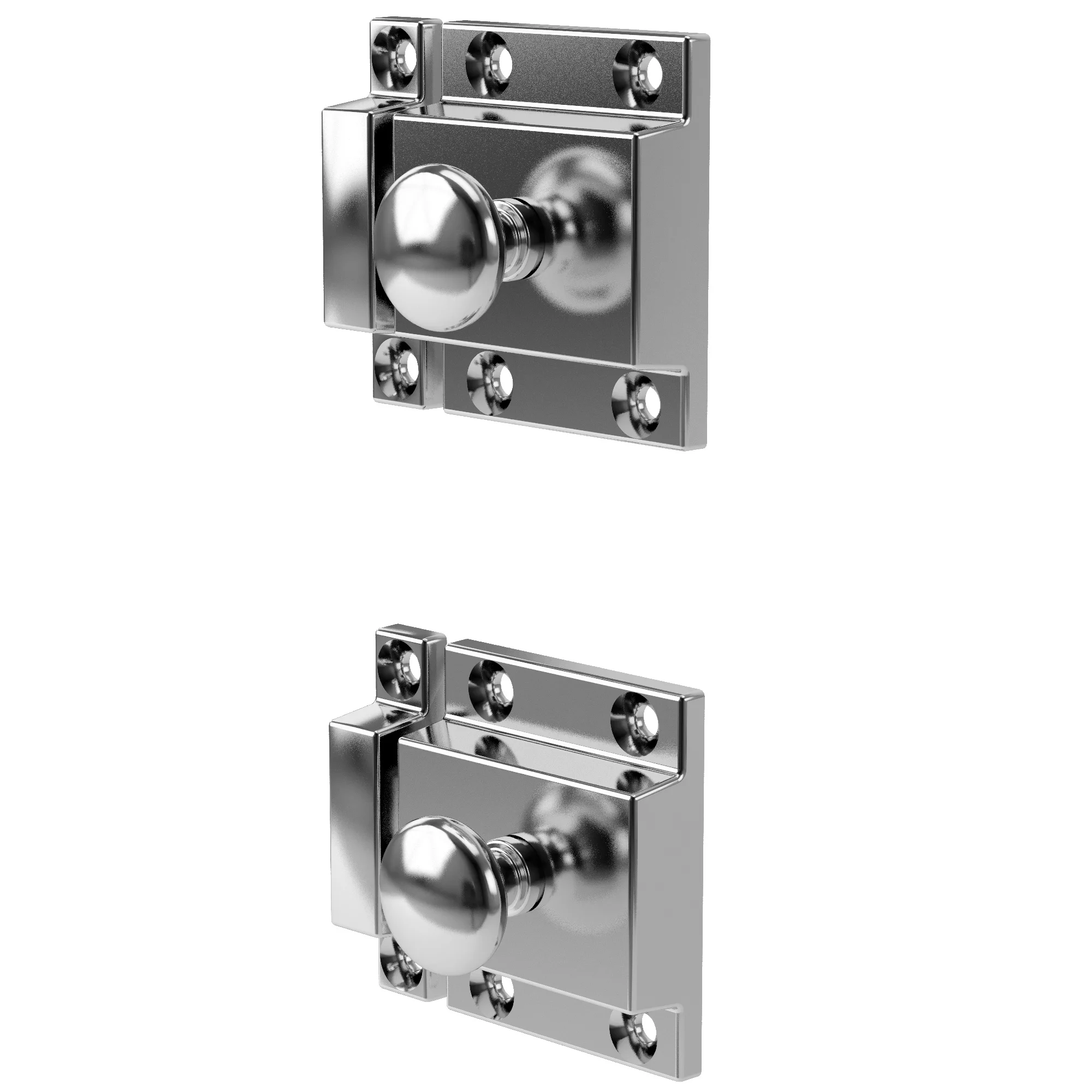 GoodHome Chervil Chrome Effect Kitchen Cabinet Latch Pack Of 2 (L)52mm (H)50mm 1 GoodHome Chervil Chrome Effect Kitchen Cabinet Latch Pack Of 2 (L)52mm (H)50mm