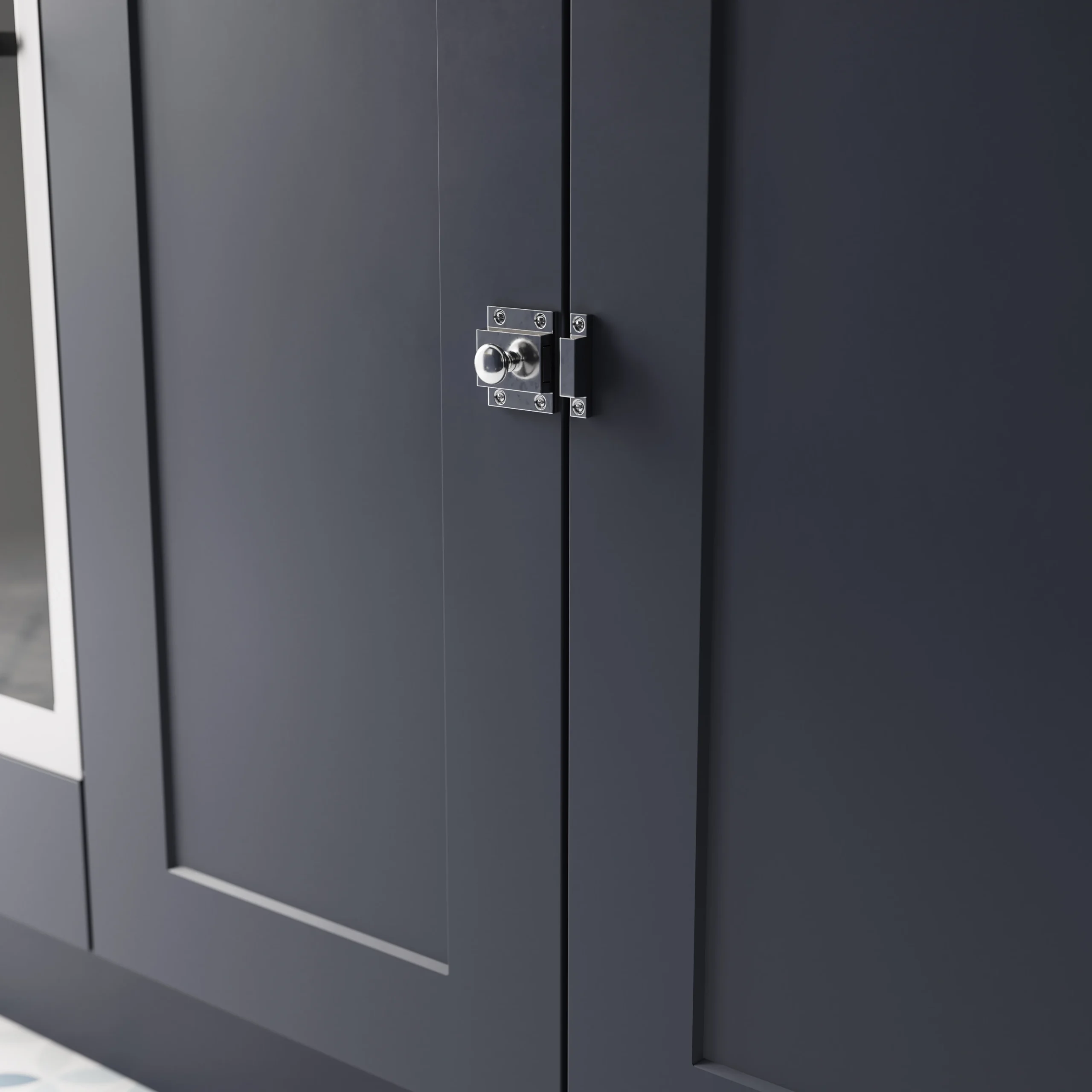 GoodHome Chervil Chrome Effect Kitchen Cabinet Latch Pack Of 2 (L)52mm (H)50mm 5 GoodHome Chervil Chrome Effect Kitchen Cabinet Latch Pack Of 2 (L)52mm (H)50mm - Image 5